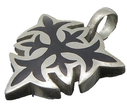 BICO 925 Sterling Silver   Vintage Blue Resin Design Hollow Pendant  PT18295