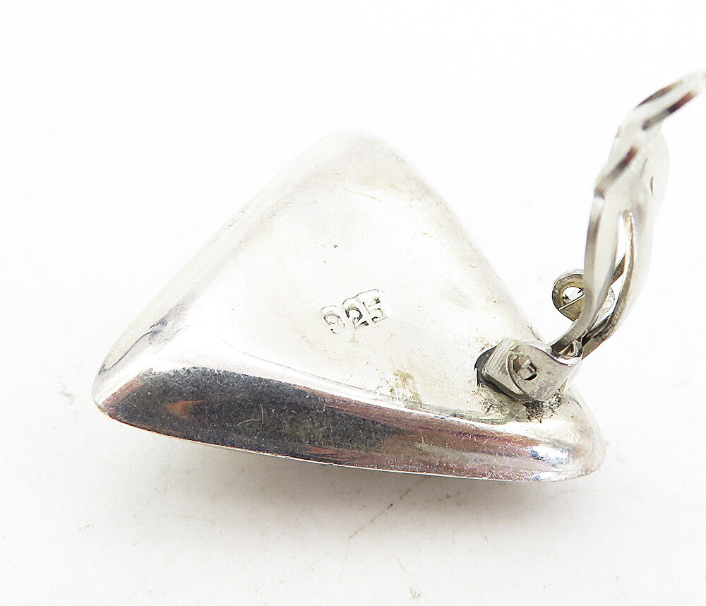 925 Sterling Silver  Vintage Minimalist Triangle Non Pierce Earrings  EG4219