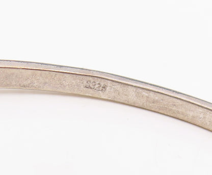 925 Sterling Silver Vintage Bracelet CZ Minimalist Infinity Wavy Bangle  BT11875