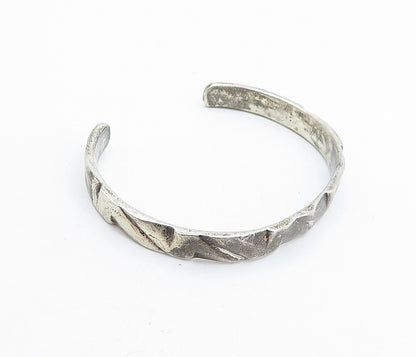 MEXICO 925 Sterling Silver Vintage Dark Tone Petite Cuff Bracelet BT2049