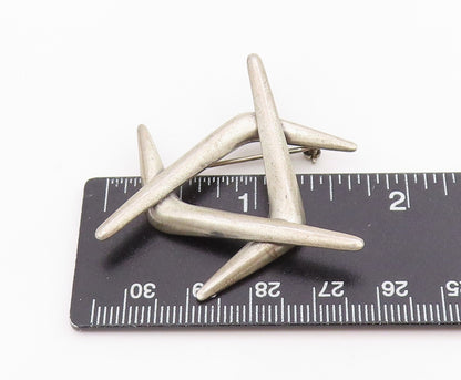 925 Sterling Silver Vintage Brooch Pin BEAU Abstract Interlocking Curve BP12181