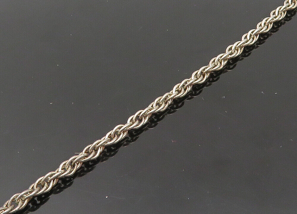 925 Sterling Silver  Vintage Modernist Sculpted Couple Chain Necklace  NE3466