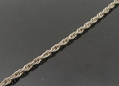 925 Sterling Silver  Vintage Modernist Sculpted Couple Chain Necklace  NE3466
