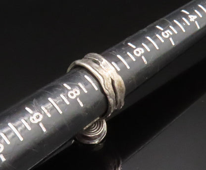 ISRAEL 925 Silver  Vintage Open Wavy Band Spiral Charm Ring Sz 7.5  RG25251