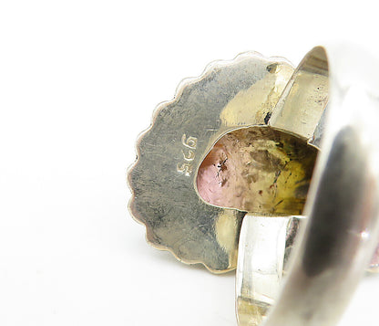 925 Sterling Silver  Brown Amber Swirl Twist Cocktail Ring Sz 8.5  RG8009