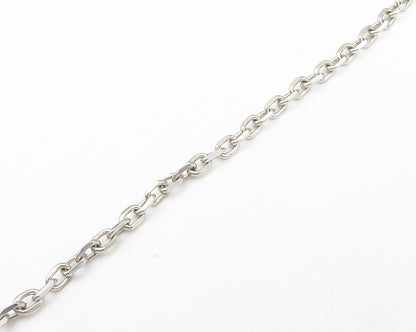 925 Sterling Silver  Vintage Sparkling White Topaz Chain Necklace  NE2319