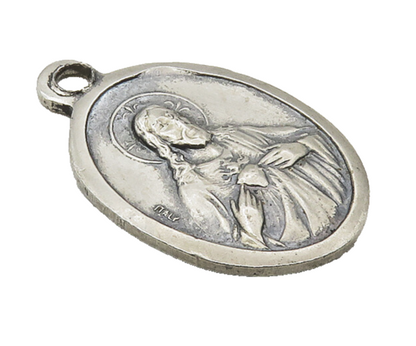 925 Sterling Silver  Vintage Dark Tone Virgo Carmeli Oval Pendant  PT7899