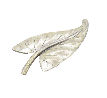 JEWEL ART 925 Sterling Silver  Vintage Single Floral Leaf Brooch Pin  BP5994