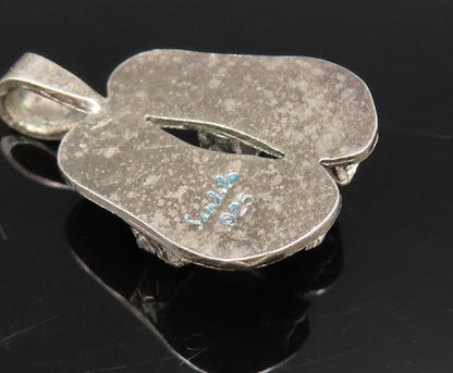 925 Sterling Silver  Vintage Pair Of Toe Loop Sandals Drop Pendant  PT21583