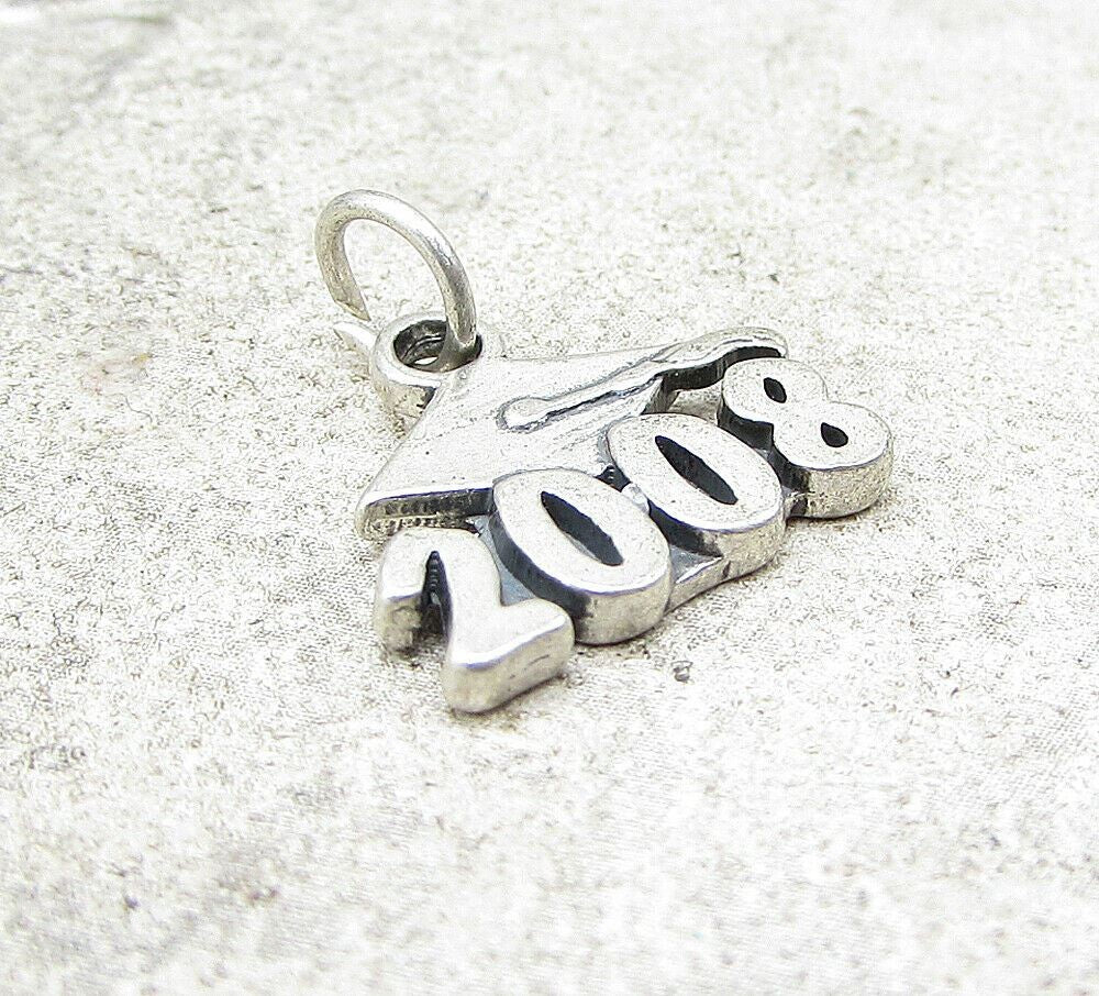 925 Sterling Silver 2008 Graduation Charm Pendant  PT1040