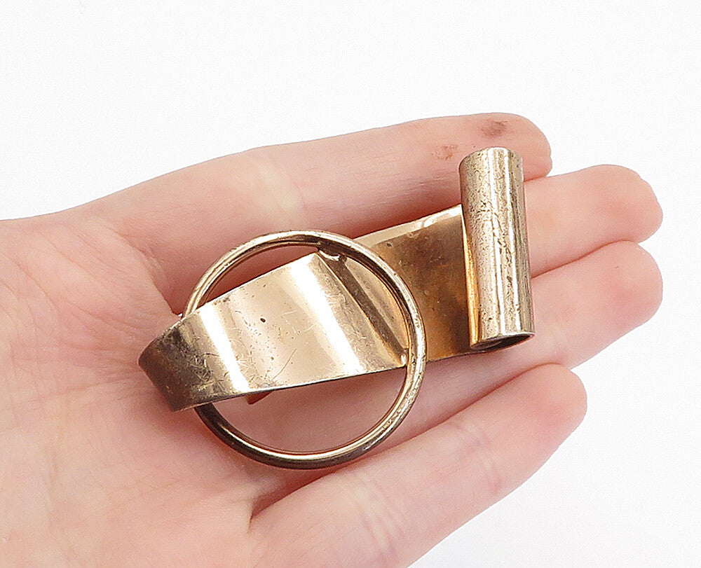 NAPIER 925 Sterling Silver  Vintage Shiny Modernist Design Brooch Pin  BP1387