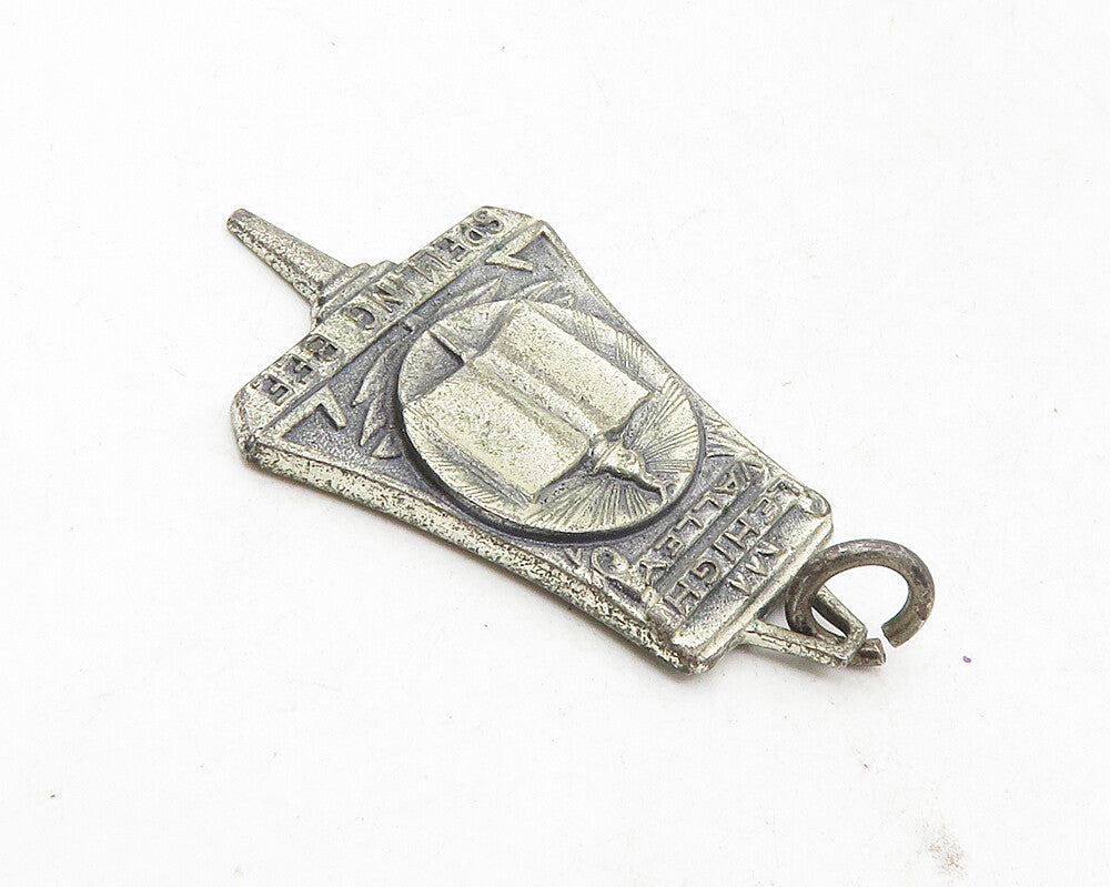 925 Sterling Silver  Vintage Antique Oxidized Spelling Bee Pendant  PT7809