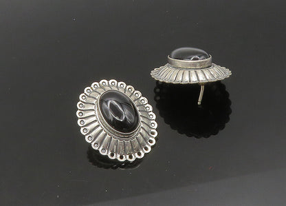 SOUTHWESTERN 925 Sterling Silver Vintage Black Onyx Drop Earrings EG10780