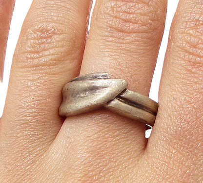 925 Sterling Silver  Vintage Wrapped Band Ring Sz 8.5  RG3087