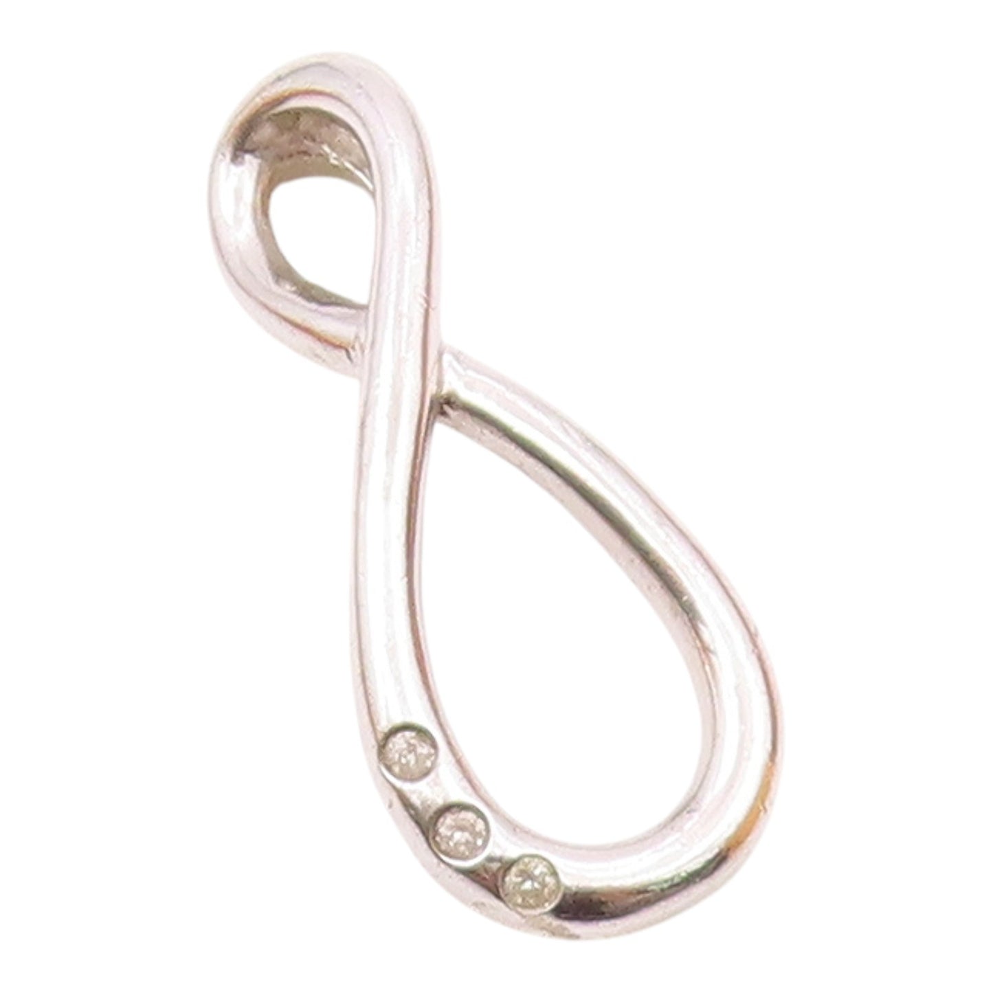 925 Silver  Vintage Dainty Genuine Diamonds Twisted Drop Pendant  PT21424
