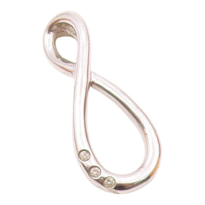925 Silver  Vintage Dainty Genuine Diamonds Twisted Drop Pendant  PT21424