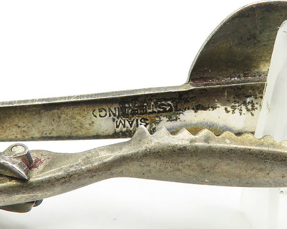 SIAM 925 Sterling Silver  Vintage Antique Dark Tone Smooth Tie Clip  TR2539