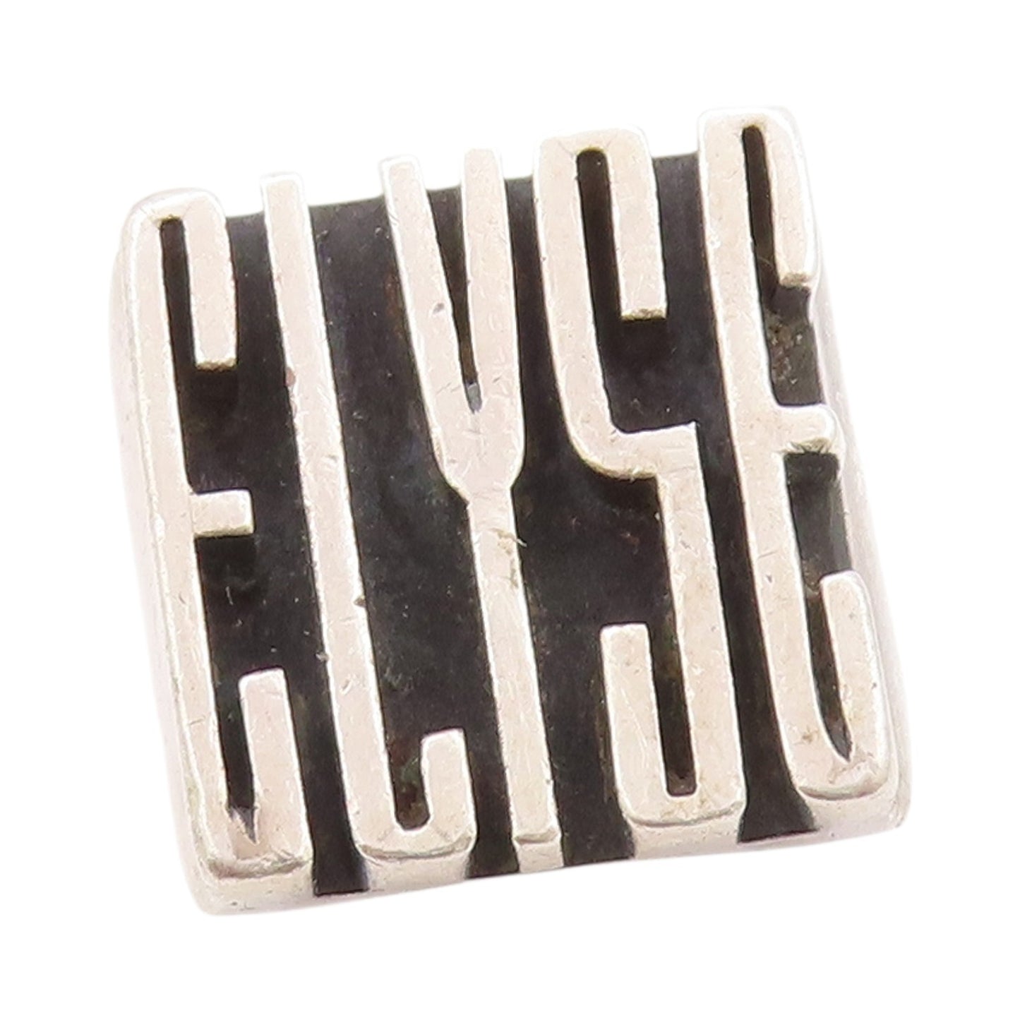 925 Sterling Silver Vintage Ring Chunky 3D ELYSE Carved  Sz 7  RG32957