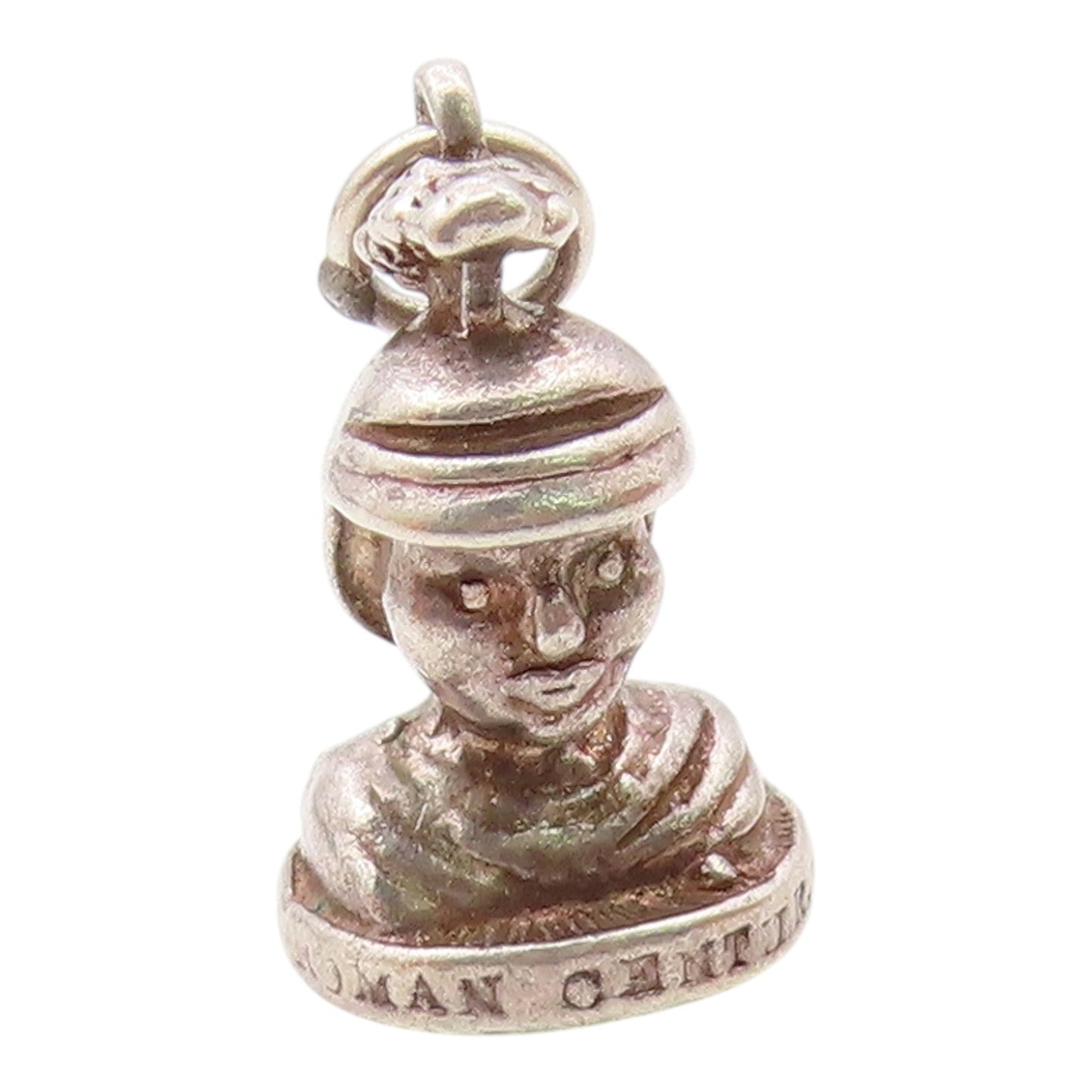 925 Sterling Silver  Vintage Man With Aviator Hat Charm Pendant  PT21416