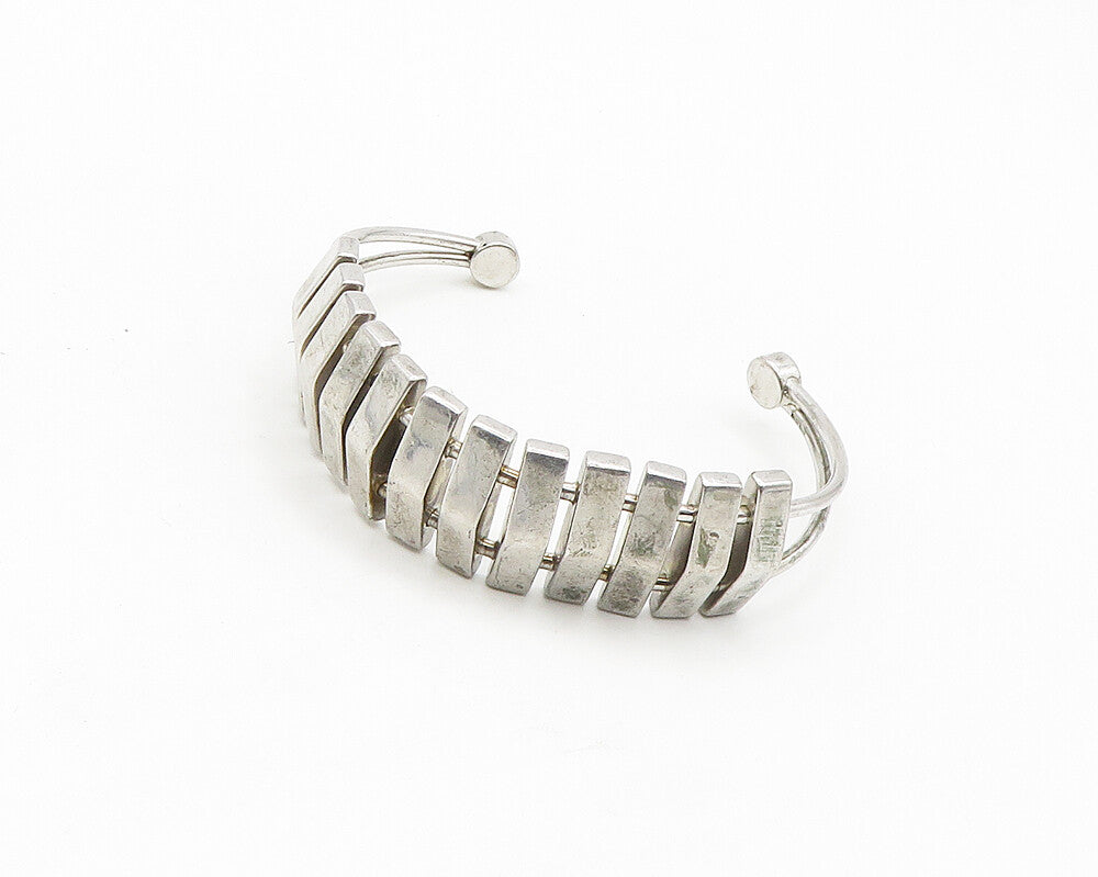 GAO DESIGNER 925 Sterling Silver  Vintage Shiny Modernist Cuff Bracelet BT7064