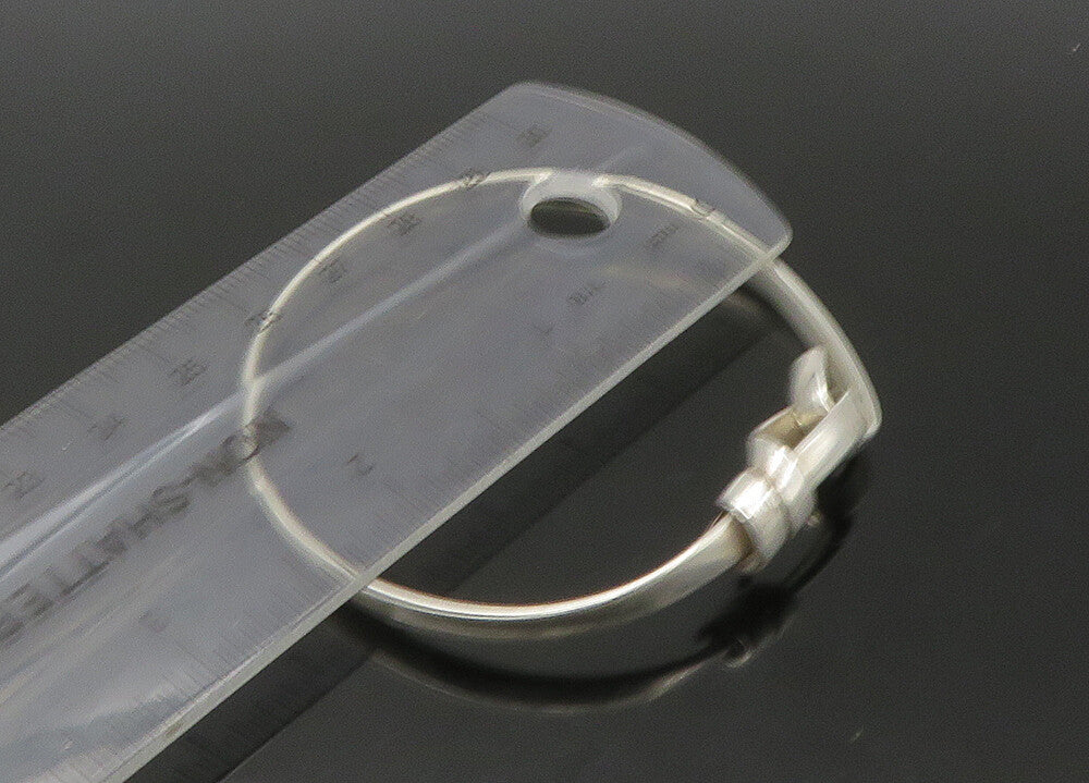GAETAN 925 Sterling Silver  Vintage Shiny Loop Hook Bangle Bracelet  BT8885
