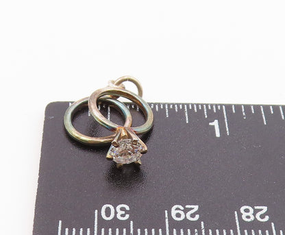 925 Silver  Vintage Cubic Zirconia Engagement Ring & Band Pendant  PT21393
