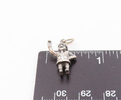 925 Sterling Silver  Vintage Petite Santa Clause Christmas Pendant  PT17300