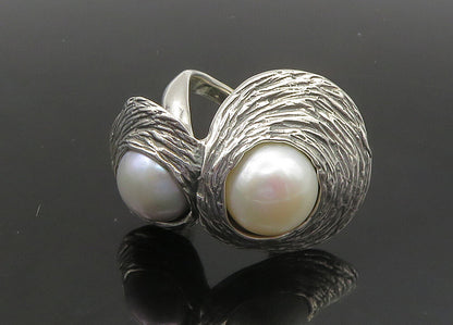 HAGIT GORALI ISRAEL 925 Silver  Vintage Shiny Pearls Band Ring Sz 7.5  RG23523