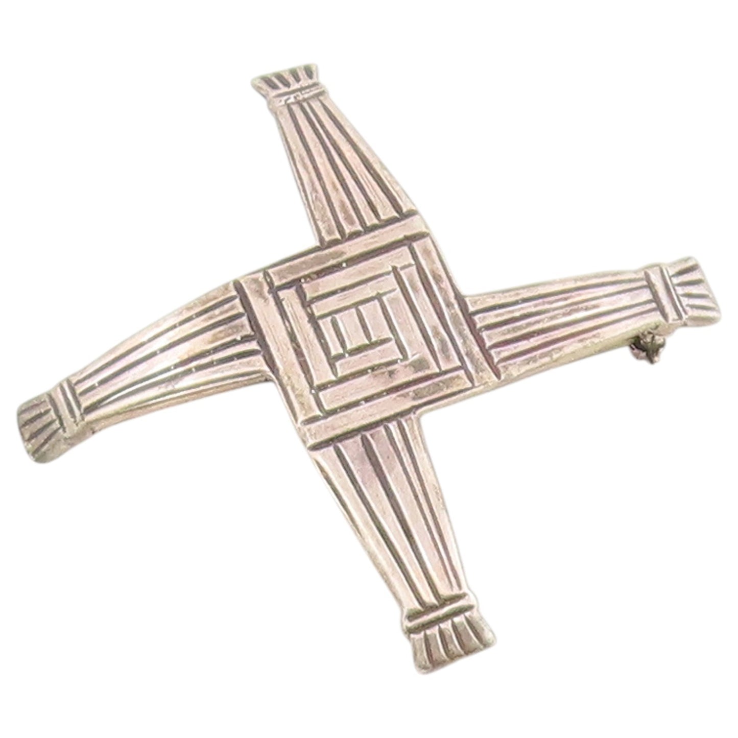 925 Sterling Silver Vintage Brooch Pin Classic Etched St. Brigid's Cross BP12620