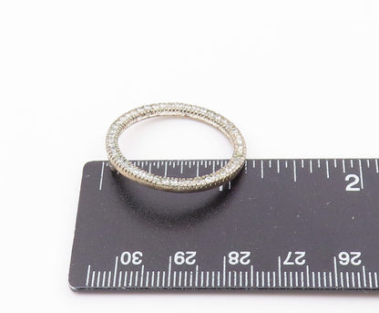 925 Sterling Silver  Vintage Shiny Cubic Zirconia Open Circle Pendant  PT17010