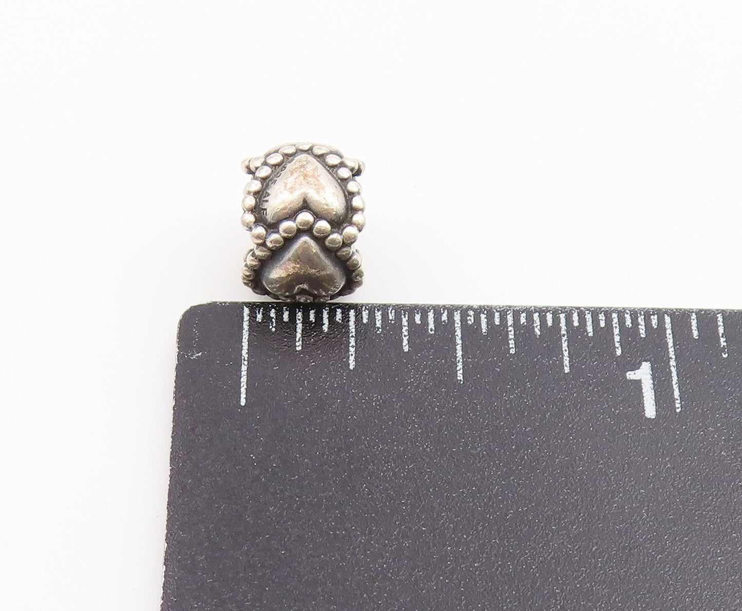 925 Sterling Silver Vintage Pendant PANDORA Love Hearts Motif  Bead  PT26618
