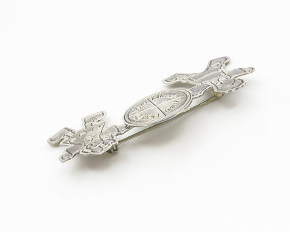 MEXICO 925 Sterling Silver Vintage Inspirational Children Brooch Pin BP5400