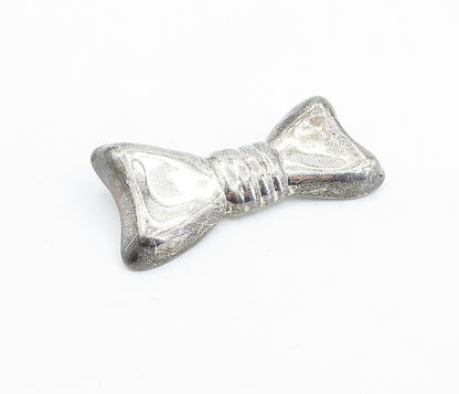 925 Sterling Silver  Vintage Hollow Bow Tied Ribbon Motif Brooch Pin  BP2063