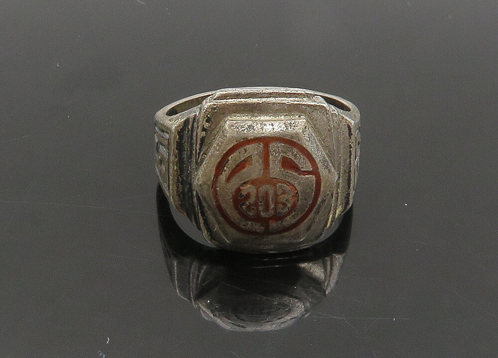 925 Sterling Silver  Vintage Antique Enamel 1962 Class Ring Sz 6  RG20987
