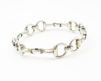 MEXICO 925 Sterling Silver  Vintage Shiny Bar Link Bangle Bracelet  BT4559