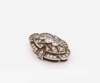 925 Sterling Silver  Vintage CZ Eye Inside The Flower Pendant  PT22104