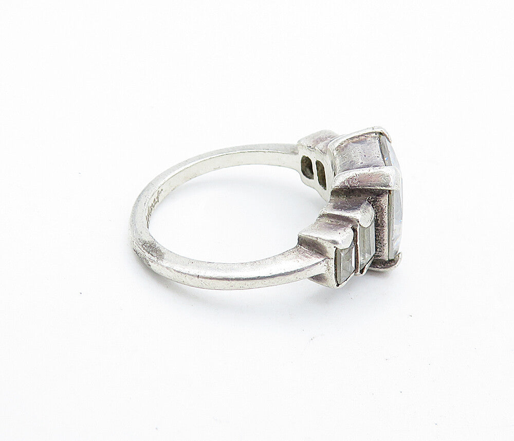 MONET 925 Silver  Vintage Cubic Zirconia Graduated Band Ring Sz 6.5  RG6422