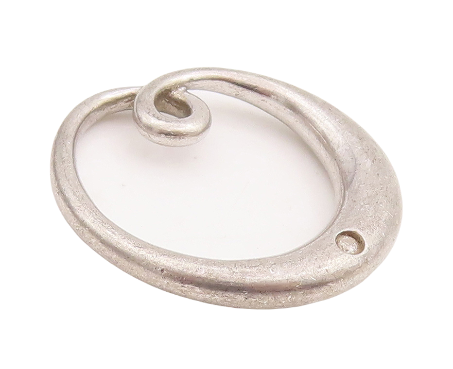 925 Sterling Silver Vintage Pendant Designer Loop With Diamond Inlay  PT23425