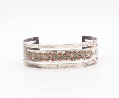 925 Sterling Silver Vintage Bracelet CRITCHELL NAVAJO Crushed Turquoise  BT10521