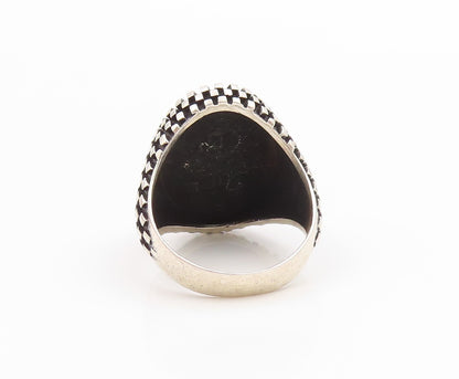 925 Sterling Silver Vintage Ring Two Tone Anchor & Rope Band  Sz 9.5  RG36103