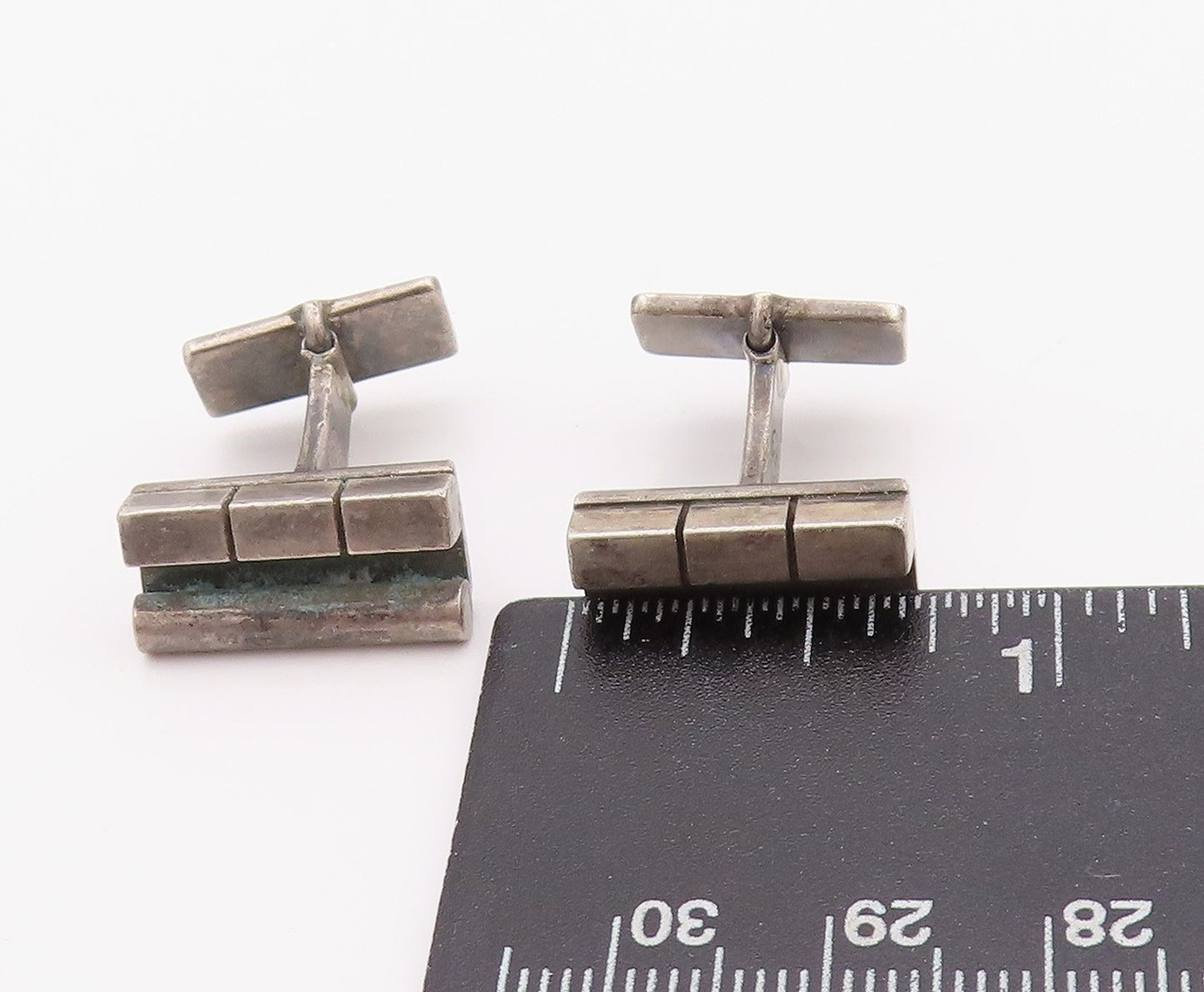 925 Sterling Silver Vintage Cuff Links GEORG JENSEN DENMARK Brick Design  TR3948