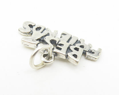 925 Sterling Silver  Vintage Shiny Best Friends Smooth Drop Pendant  PT8743