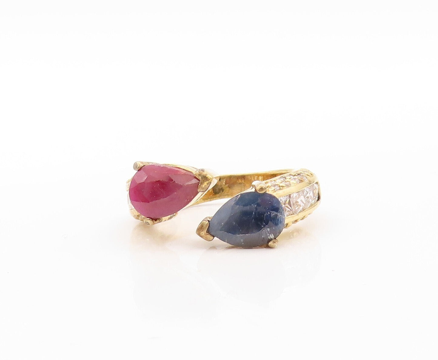 925 Sterling Silver Vintage Ring Gold Plated Topaz 2 Tone Gemstone  Sz 8 RG30862