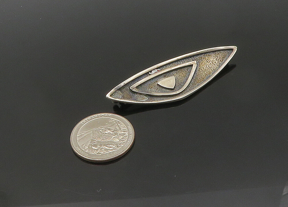 RUDOLPH ANDERSEN DENMARK 925 Silver  Vintage Oxidized Brooch Pin  BP8361