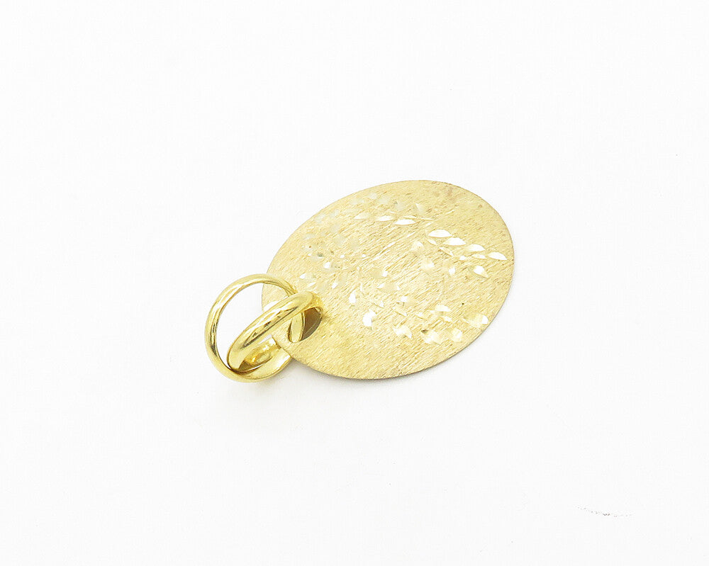 925 Silver  Vintage Gold Plated Diamond Cut Floral Leaf Vine Pendant  PT15338