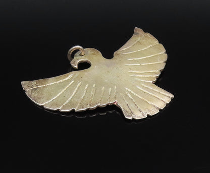 925 Sterling Silver  Vintage Minimalist Flying Bird Drop Pendant  PT21891