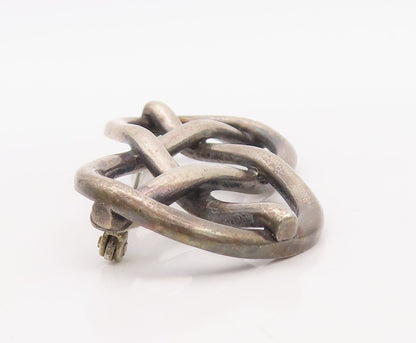925 Sterling Silver Vintage Brooch Pin ENGLAND Antique Lover's Knot  BP11204