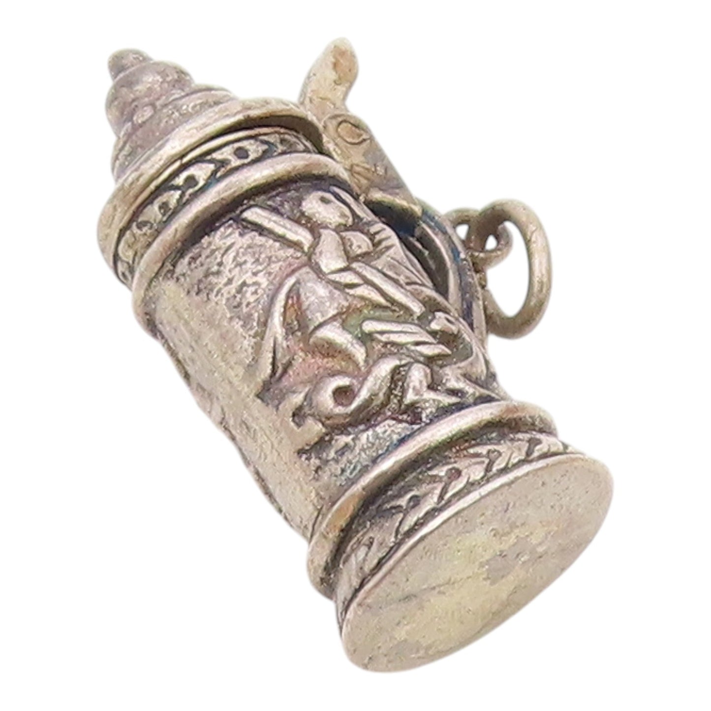 925 Sterling Silver  Vintage German Style Beer Mug Pendant (OPENS)  PT19086