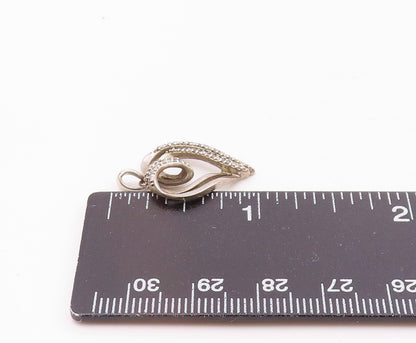 925 Sterling Silver  Vintage Genuine Diamonds Open Love Heart Pendant  PT17086