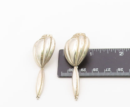 925 Sterling Silver Vintage Earrings Modernist Fluted Hot Air Balloon  EG14421